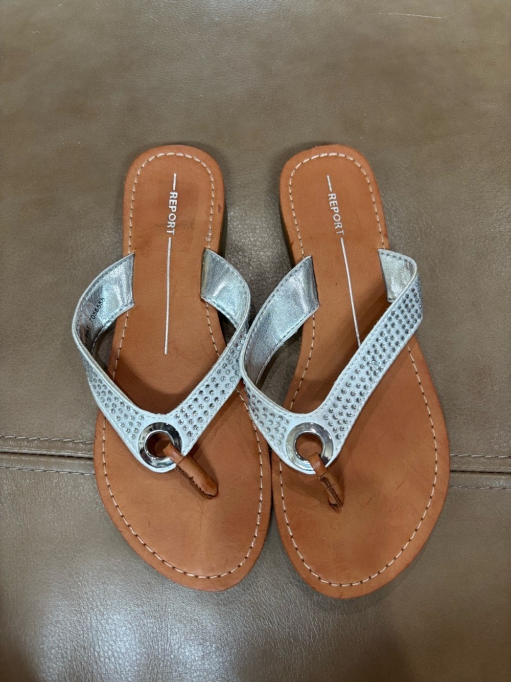REPORT Silver Rhinestone bedazzled statement Sandals